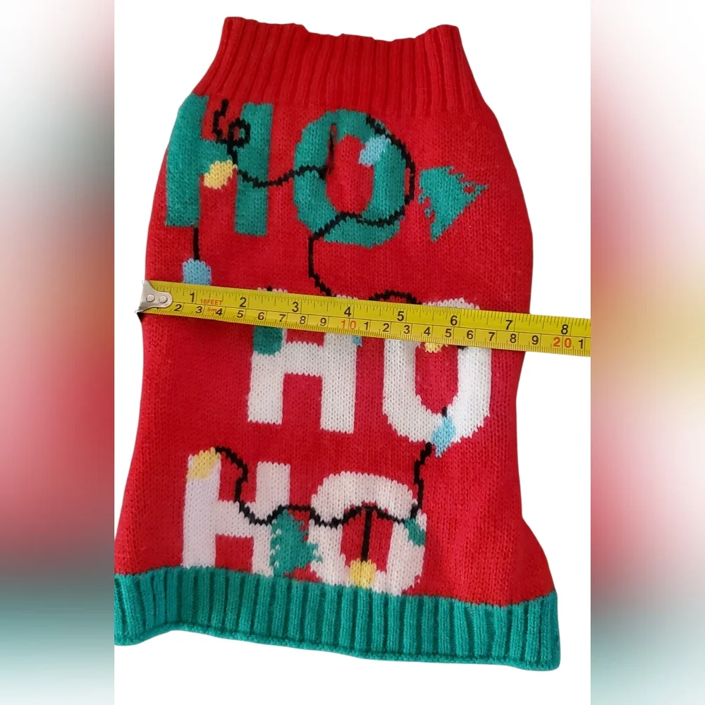 HO HO REINDEER Dog Sweater - SMALL‎ Christmas Holiday Clothes Clothing Apparel